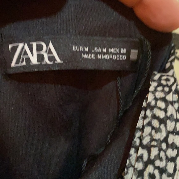 Zara Black/White Animal Print W/Gold Stripes Mini Skirt Embellished WBelt Scarf - Picture 10 of 16